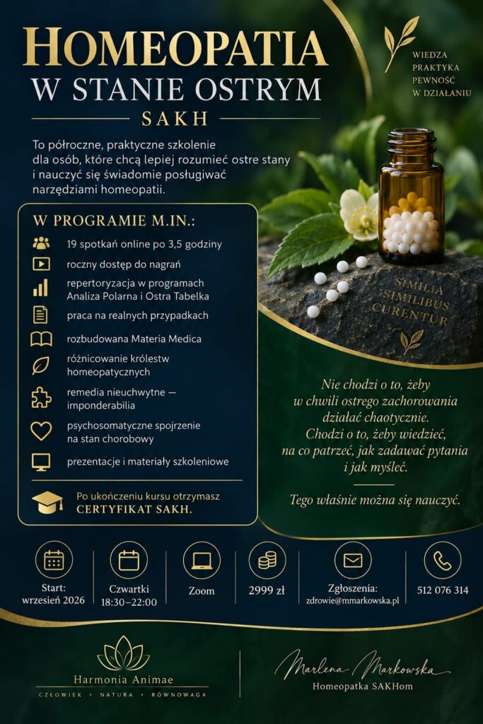 Homeopatia w Stanie Ostrym - Marlena Markowska